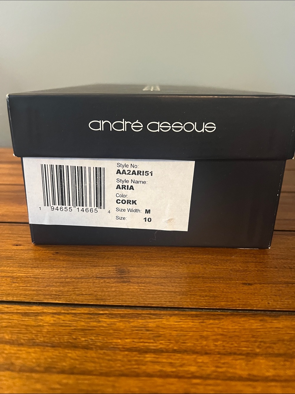 Andre Assous Black and Cork Accent Shoe Box